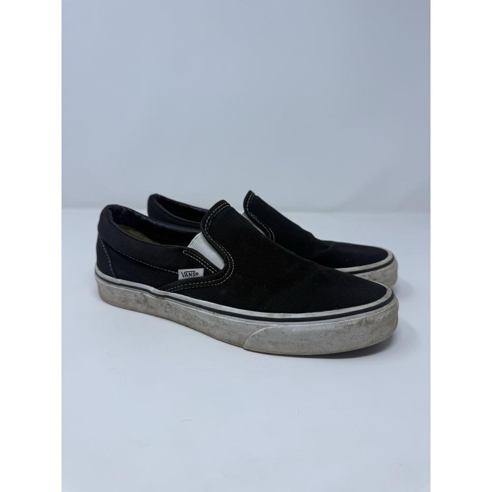 VANS Black Slip On Shoes Men's 7 Womens 8.5